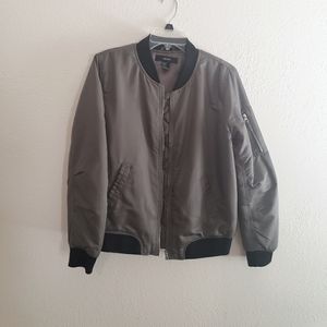 Forever 21  gray black bomber jacket
